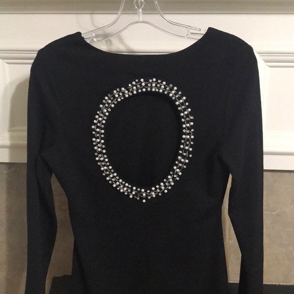 Long sleeve cutout bodycon cocktail dress - Picture 4 of 5